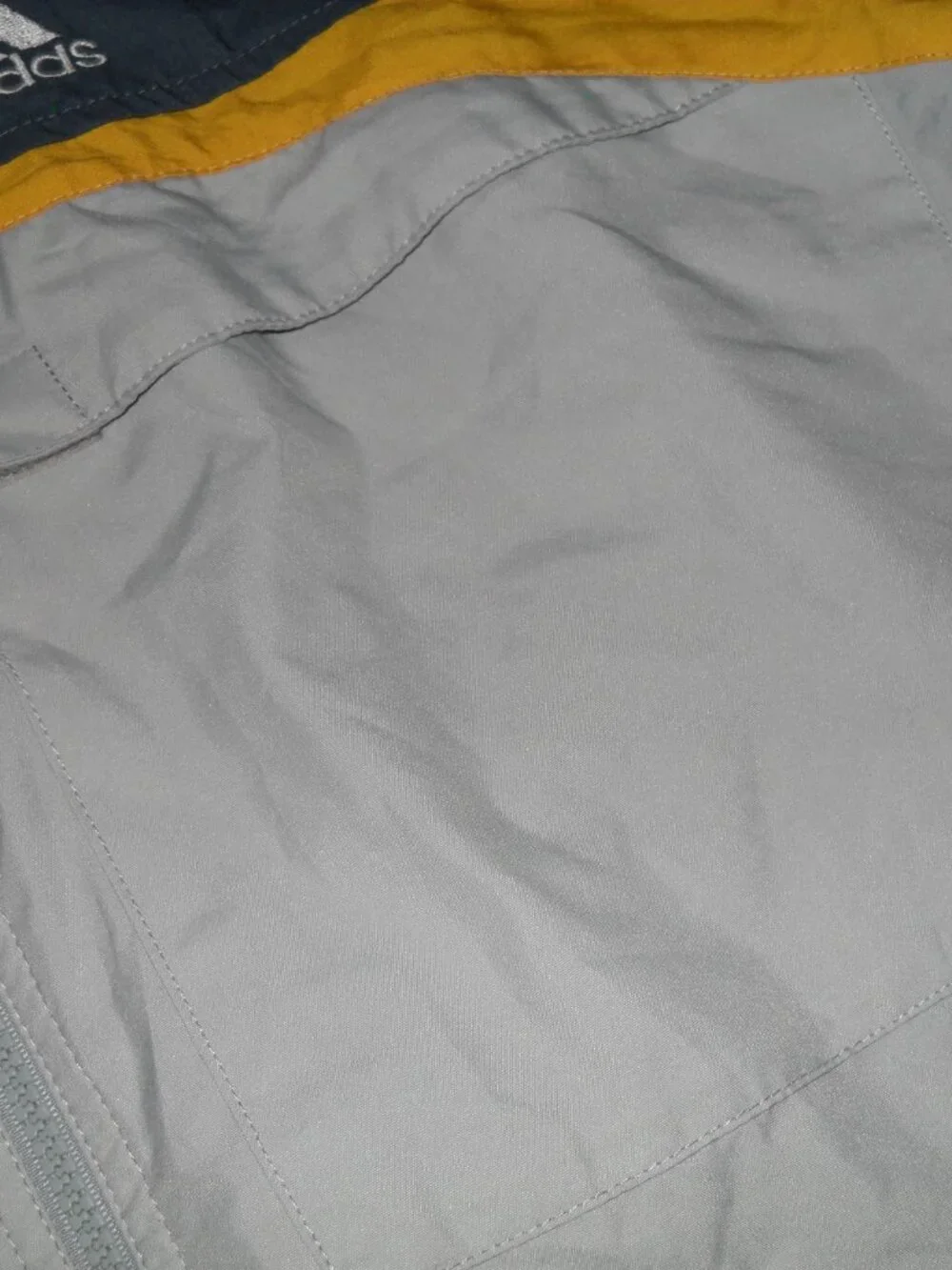Vintage Adidas Colorblock Windbreaker Jacket Mens Medium Navy Grey Yellow Y2K